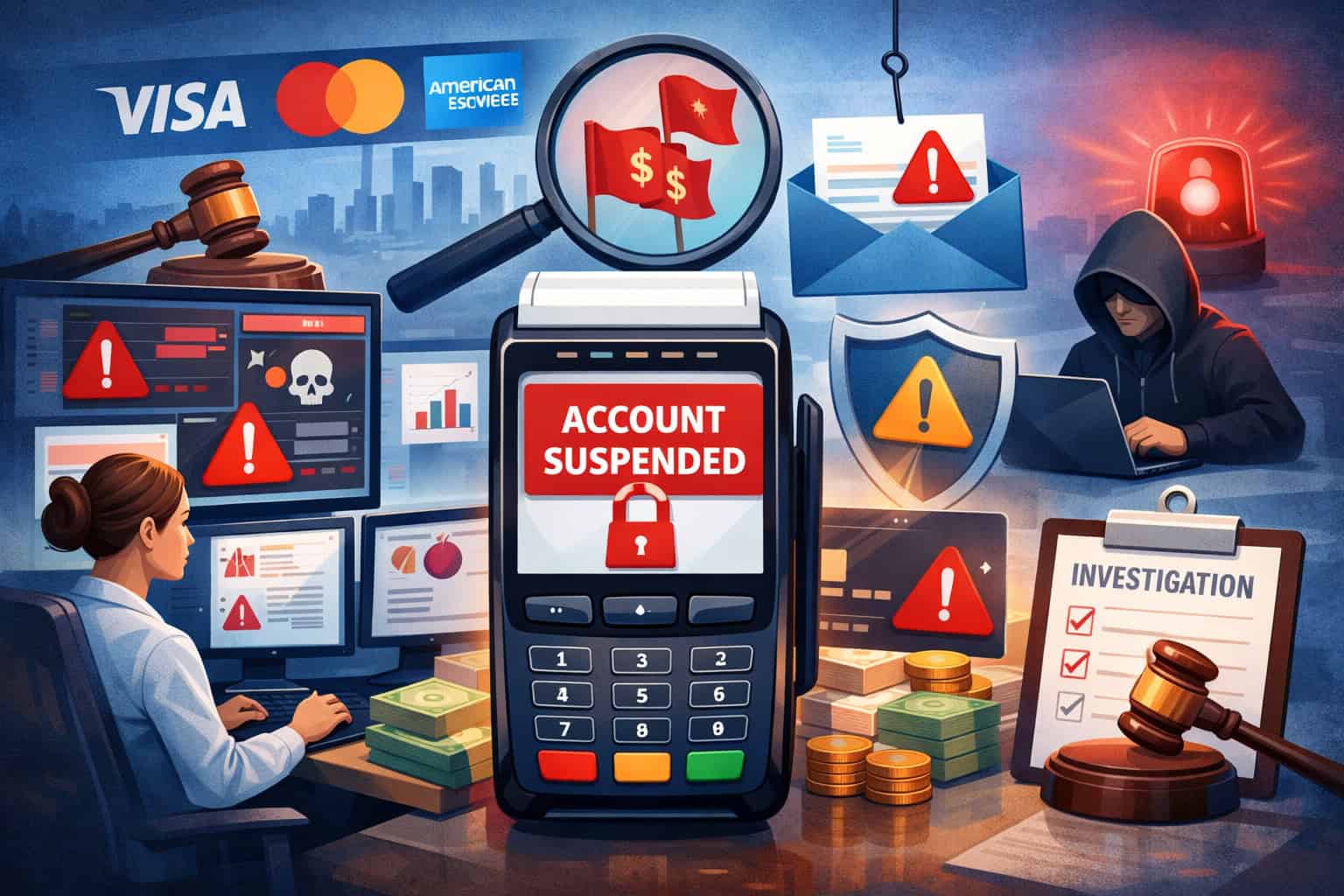 How processors and card networks decide to suspend a merchant account