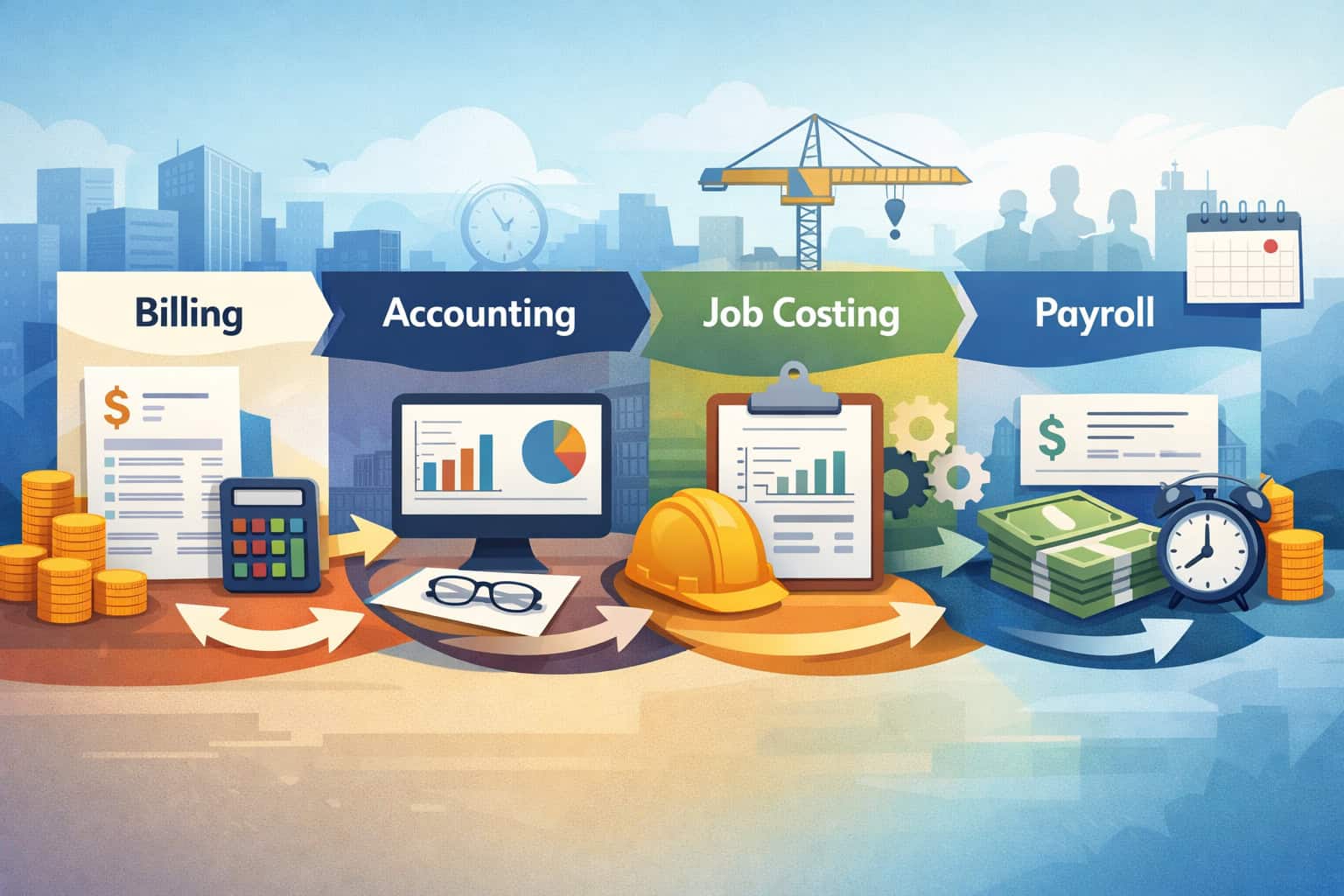 Integration Map: What Data Flows Where (Billing → Accounting → Job Costing → Payroll)