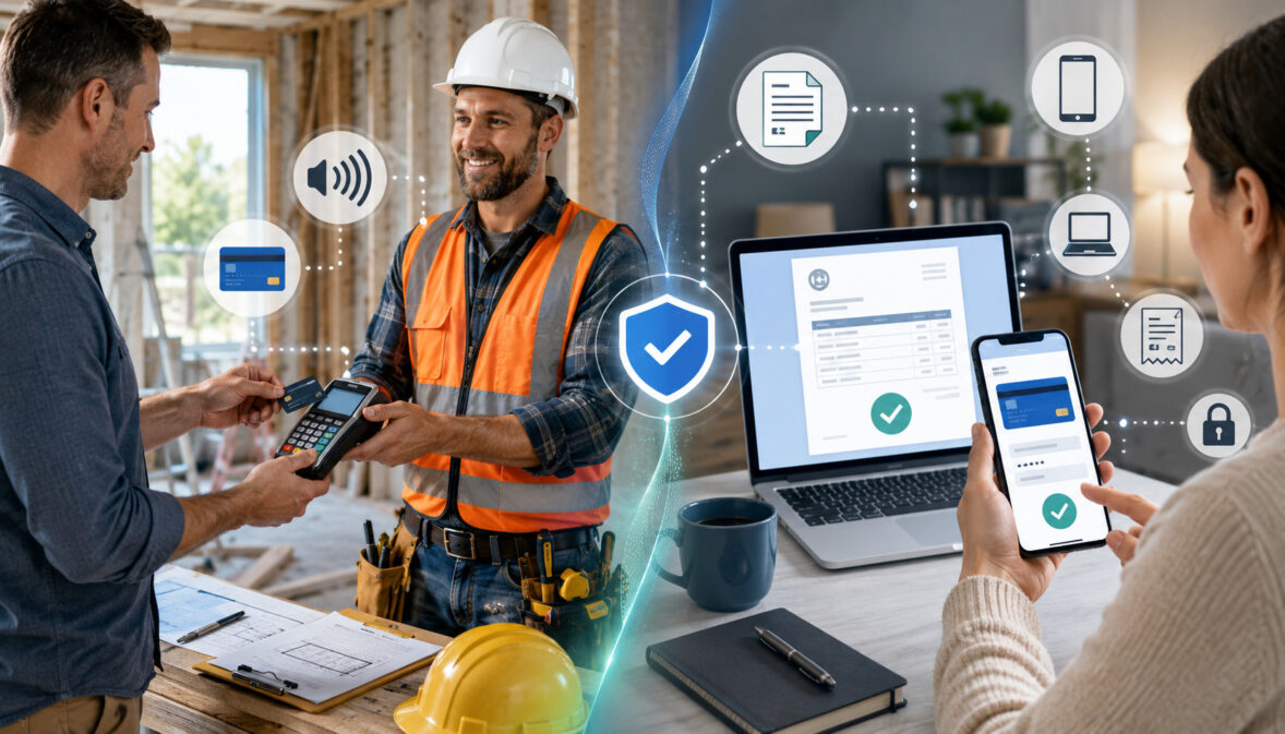 Contractor accepting in-person and online card payments