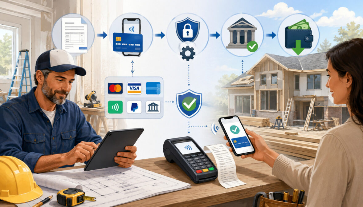 Contractor processing a customer’s digital payment
