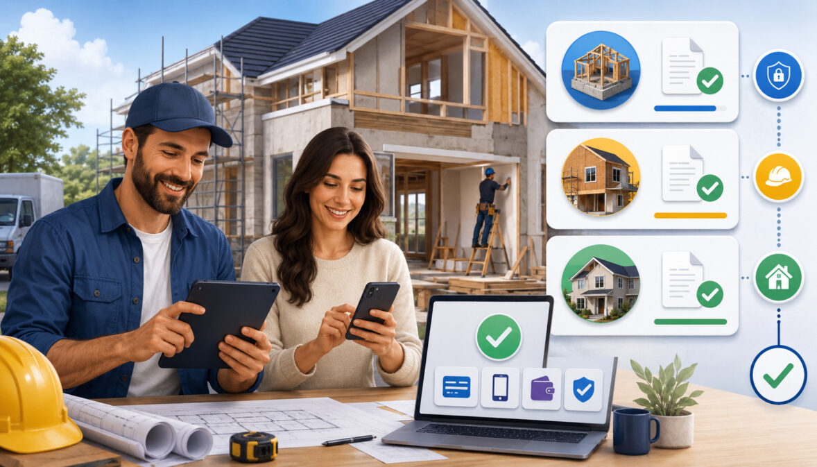 Contractor and client managing online project payments
