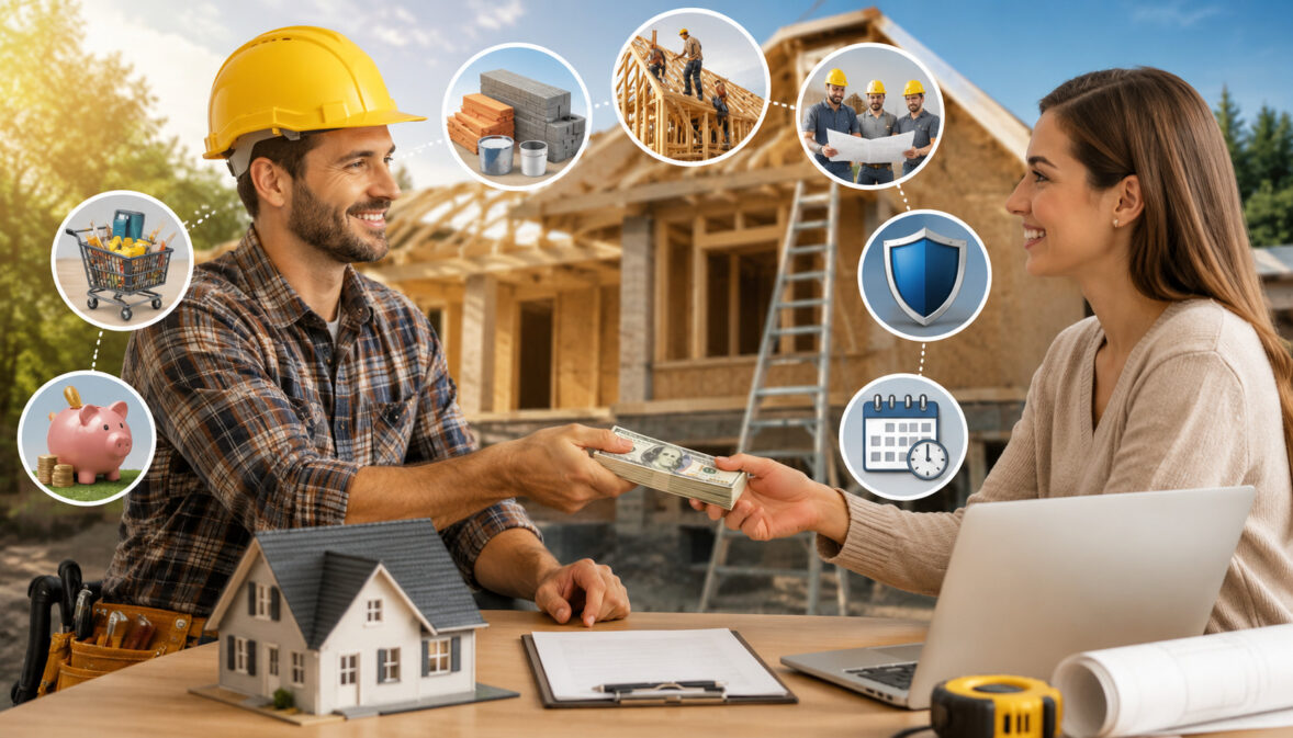 Contractor collecting a large down payment for a construction project